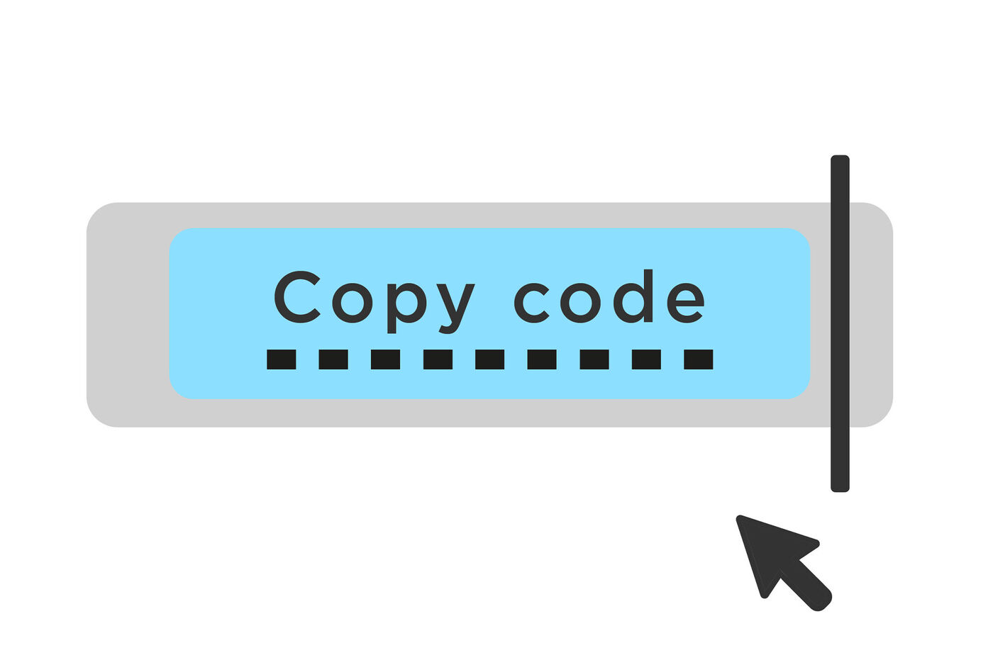 Schaltfläche mit dem Text 'Copy code' und einem Cursor