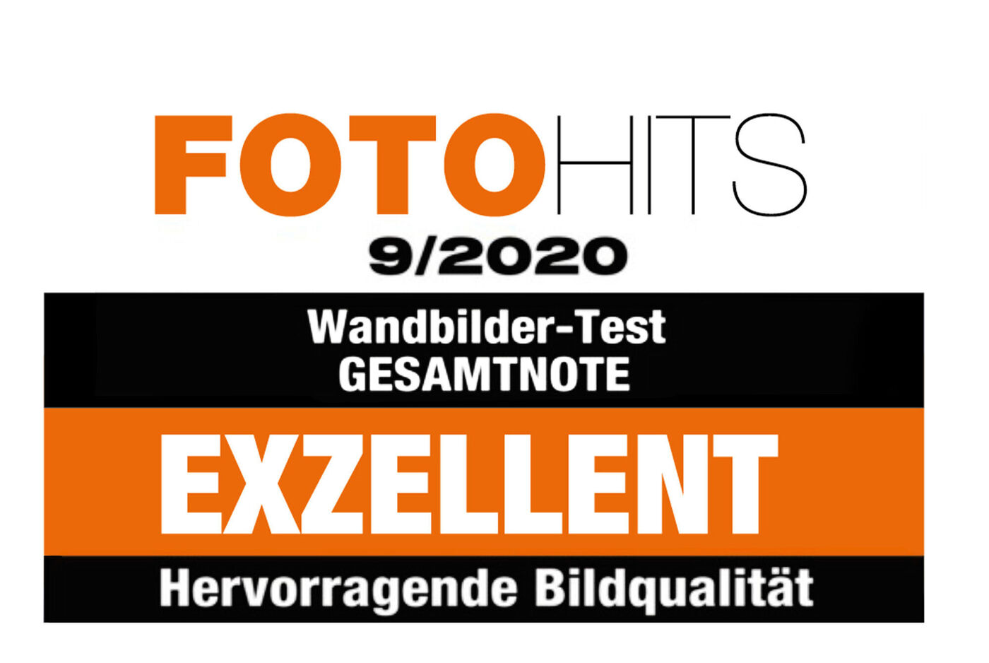 FOTOHITS bewertet die Wandbilder von CEWE mit der Note Exzellent, für ihre hervorragende Bildqualität.