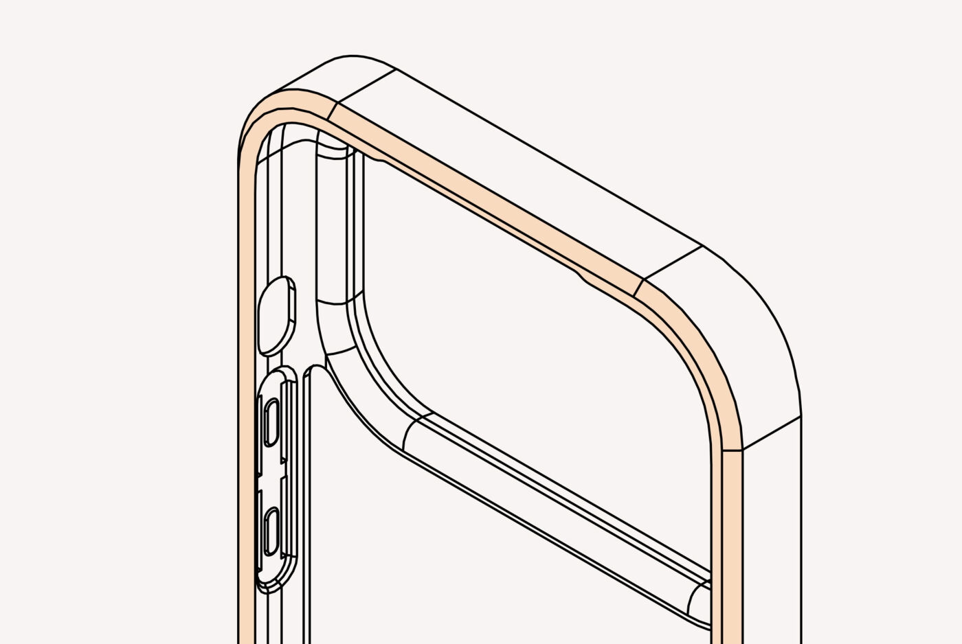Illustration des erhöhten Randes einer Handyhülle