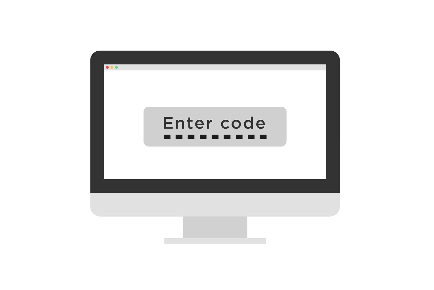 Oben auf dem Bildschirm steht die Aufforderung, einen Code einzugeben, um auf eine Funktion zuzugreifen
