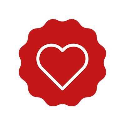 Rotes Herz auf einer runden, gewellten Form; Symbol für Liebe und Wertschätzung