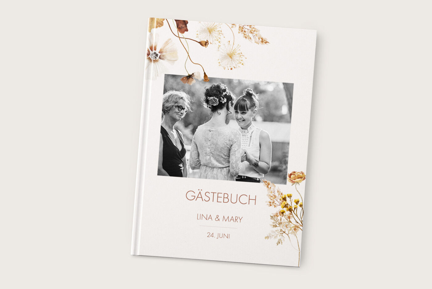 Gästebuch für eine besondere Feier mit floralen Elementen