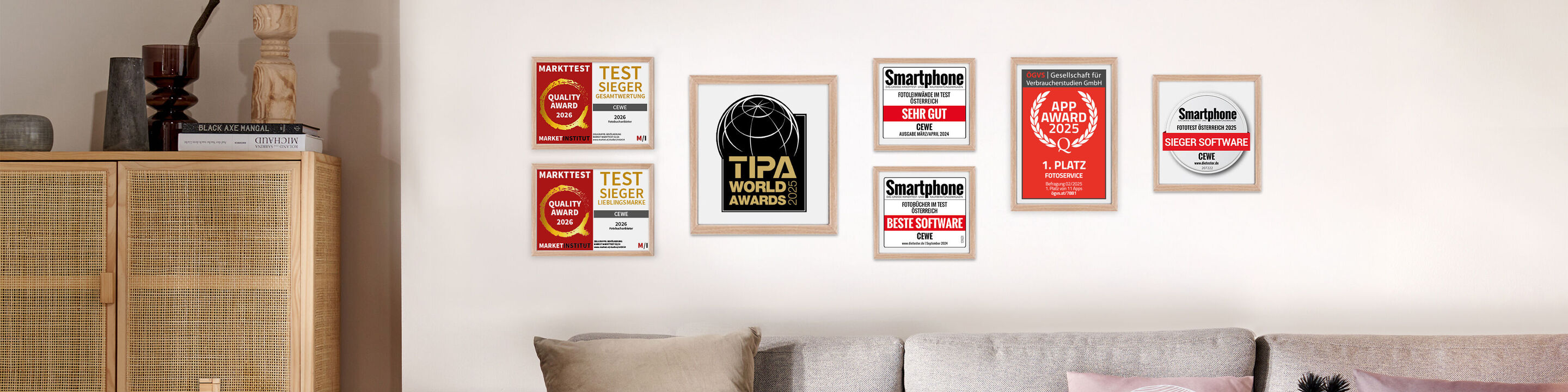 CEWE ist mehrfacher Gewinner des TIPA World Awards und Testsieger unter anderem mit den Noten Sehr Gut, Exzellent und Testsieger.
