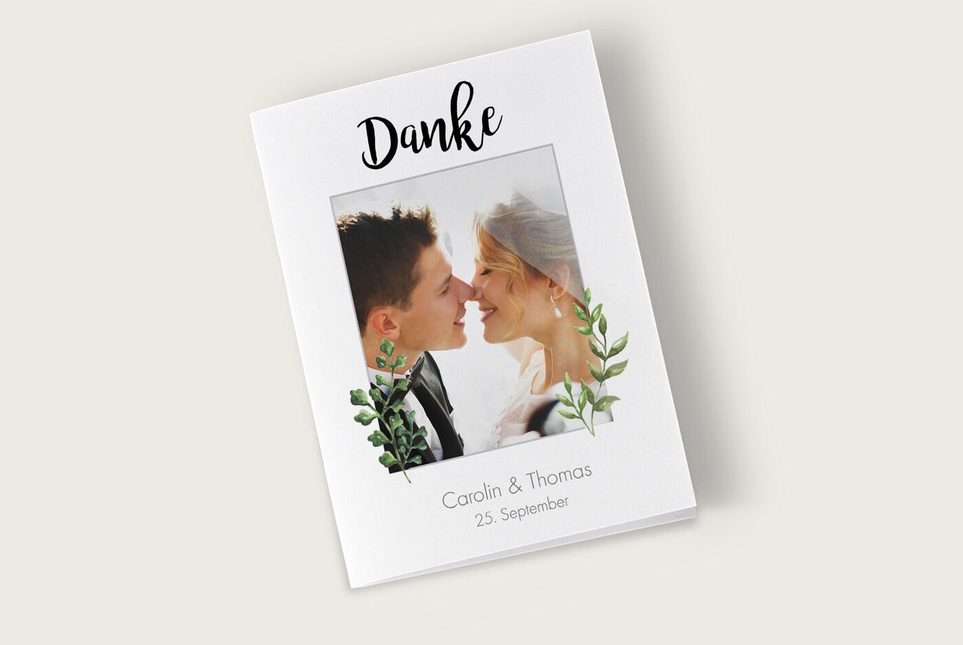 Ein liebevolles Dankeschön-Grußkarten-Design mit Pflanzenmotiven.