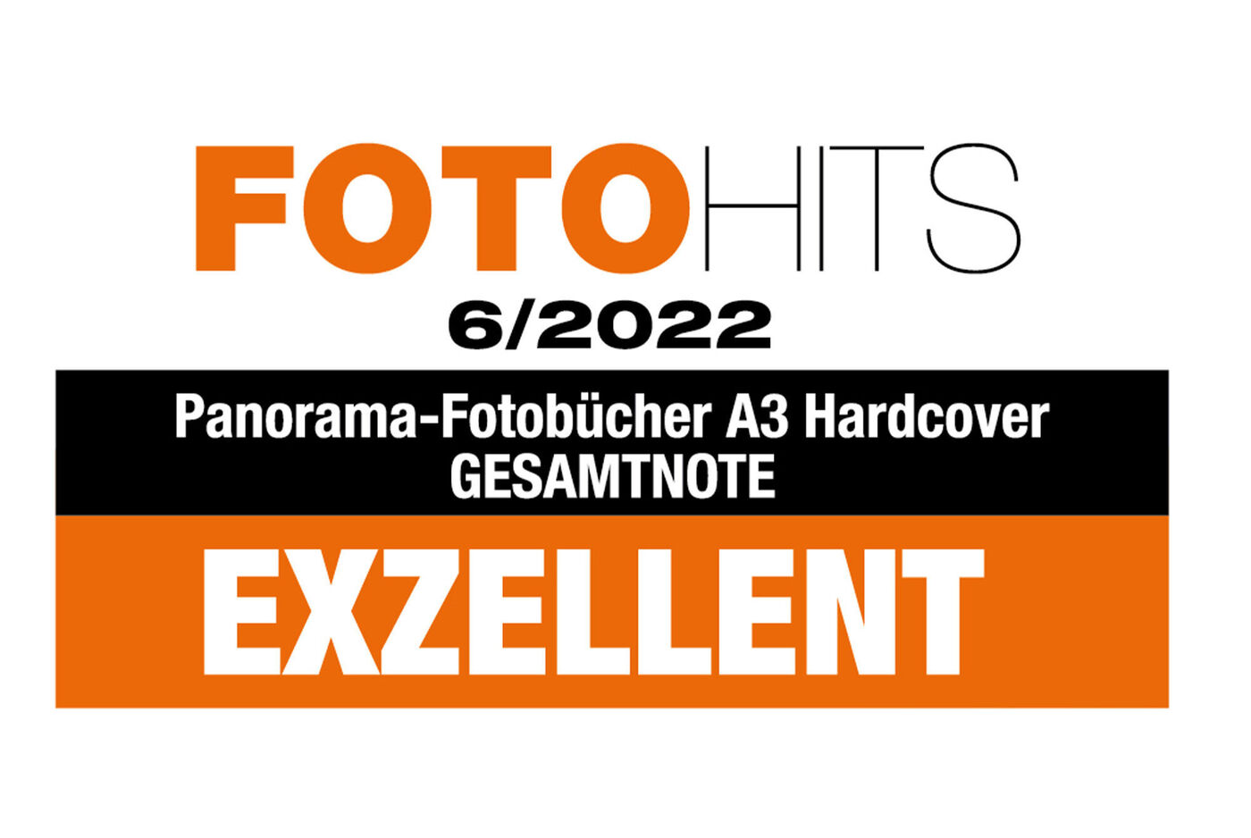 FOTOHITS bewertet das CEWE FOTOBUCH Panorama mit Hardcover im DIN A3 Format mit der Note Exzellent
