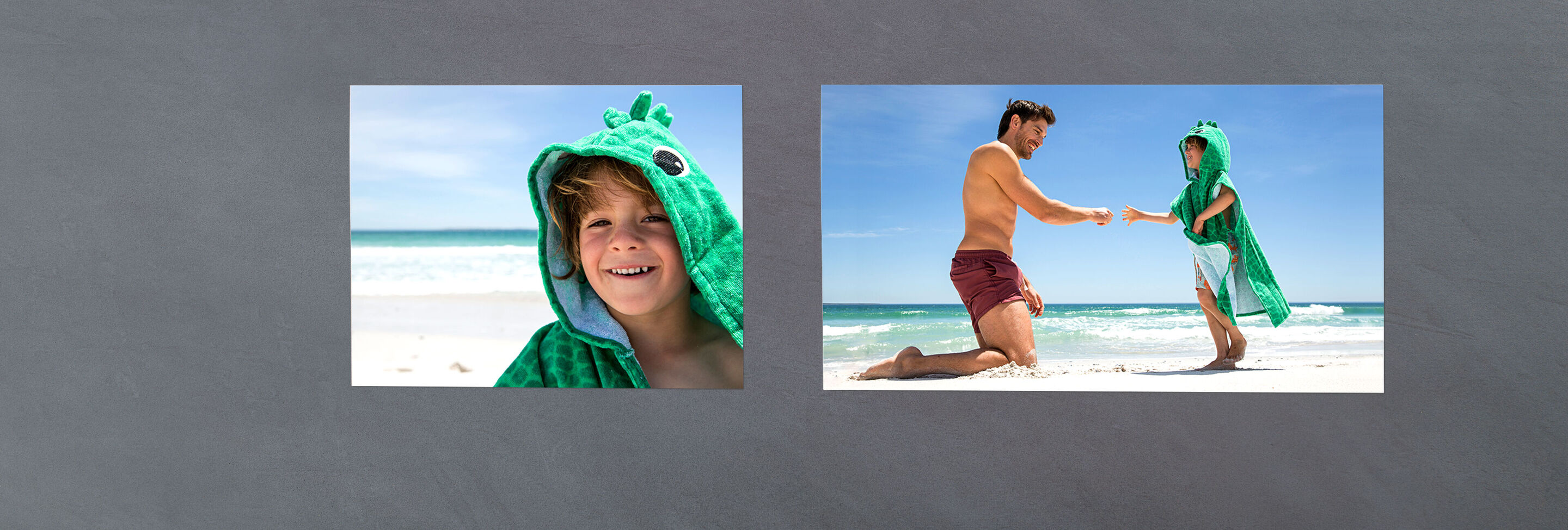 Liebenswerter Moment am Strand zwischen kind und erwachsenem Mann