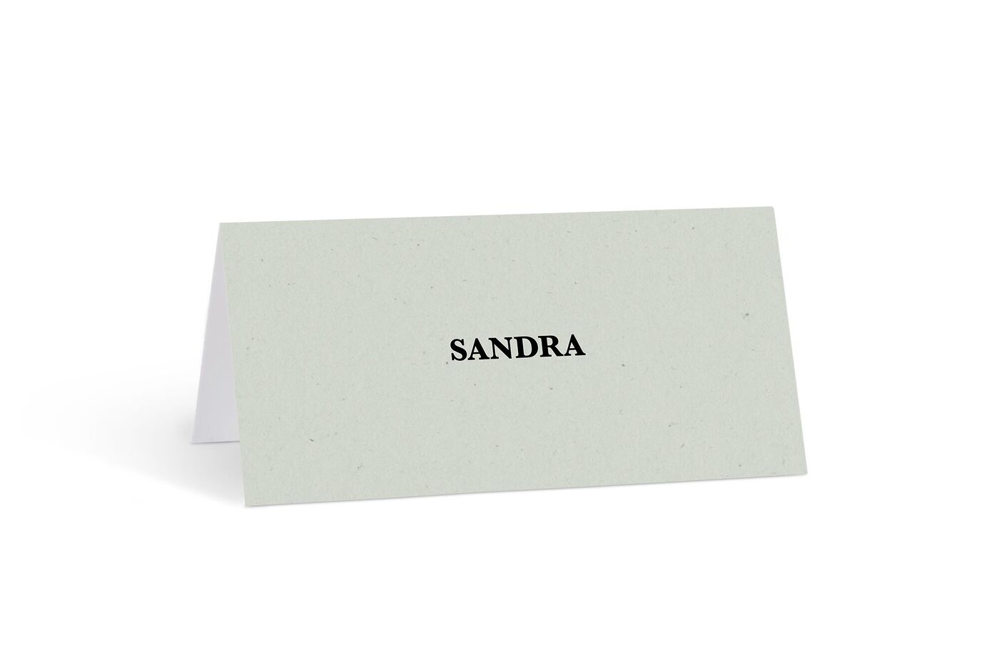 CEWE Tischkarte auf Naturpapier mit dem Namen Sandra in schwarzer Schrift